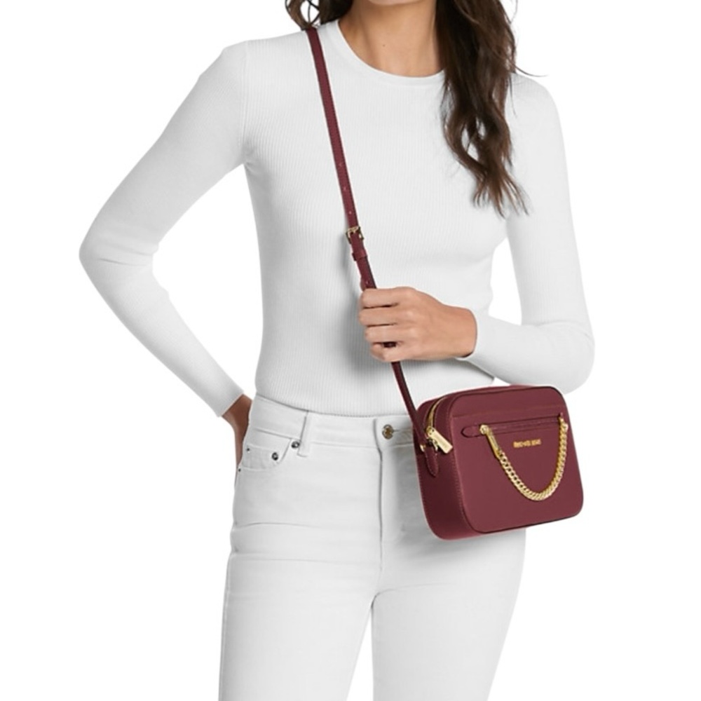 Michael Kors Jet Set Large Saffiano Leather Crossbody Bag - Picture 4 of 4